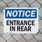 Signmission Entrance In Rear OSHA Notice Sign, Plastic, 10in W x 7in L, 2PK OS-2PACK-NS-P-710-L-12102 - alternate 4